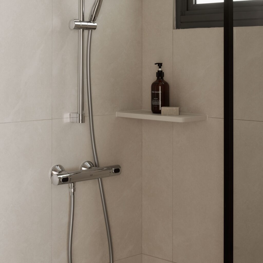 Luxury minimalist interior design with elegant finishes and clean lines